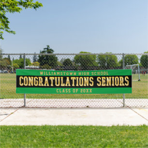 Congratulations Seniors Green Black Gold Banner