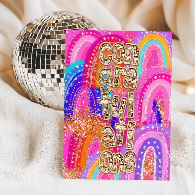 Congratulations Sequin Card (Creator Uploaded)