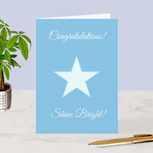 Congratulations Shine Bright Star on Light Blue Card