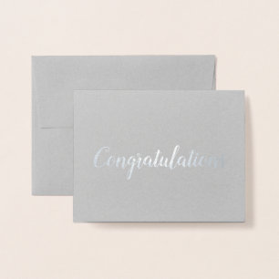 Congratulations Silver Foil Brush Brushstroke Card
