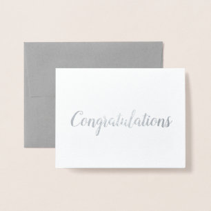 Congratulations Silver Foil Brush Brushstroke Card