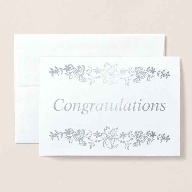 Congratulations Silver Foil Card (Front With Envelope)