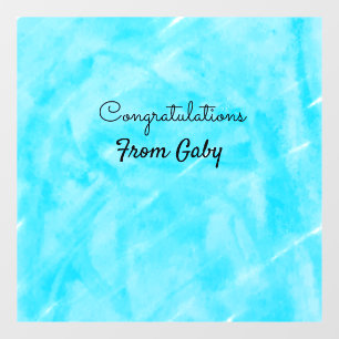 congratulations simple blue hanpainted watercolor