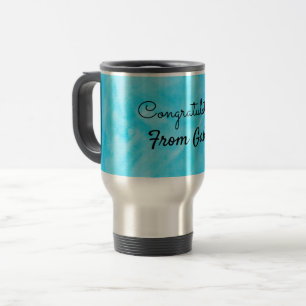 congratulations simple blue hanpainted watercolor travel mug