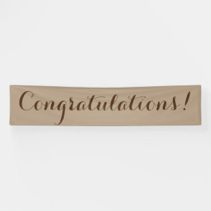 Congratulations simple brown beige banner sign
