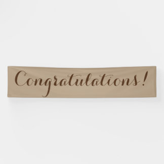 Congratulations simple brown beige banner sign