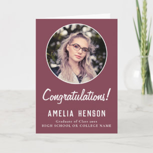 Congratulations Simple Graduate Photo Graduation Card
