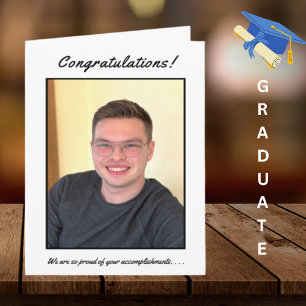 Congratulations Simple Graduate Photo Graduation Card