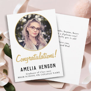Congratulations Simple Graduate Photo Graduation  Card