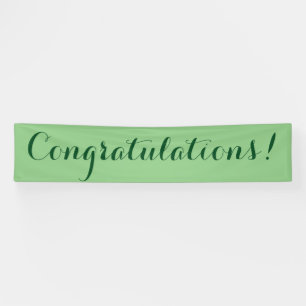 Congratulations simple green banner sign