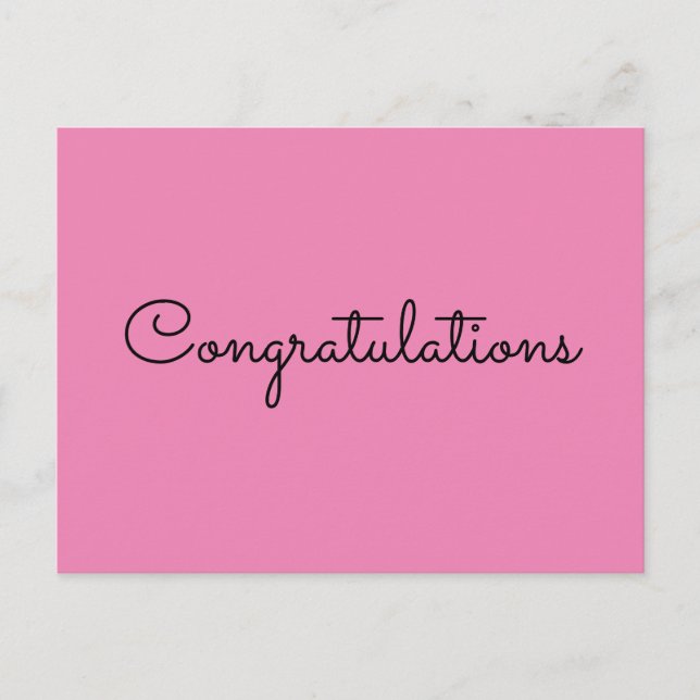 congratulations simple minimal text style card (Front)