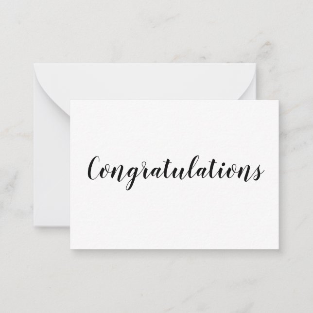 congratulations simple minimal text style card (Front)