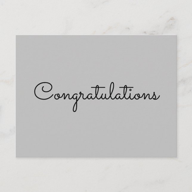 congratulations simple minimal text style card (Front)