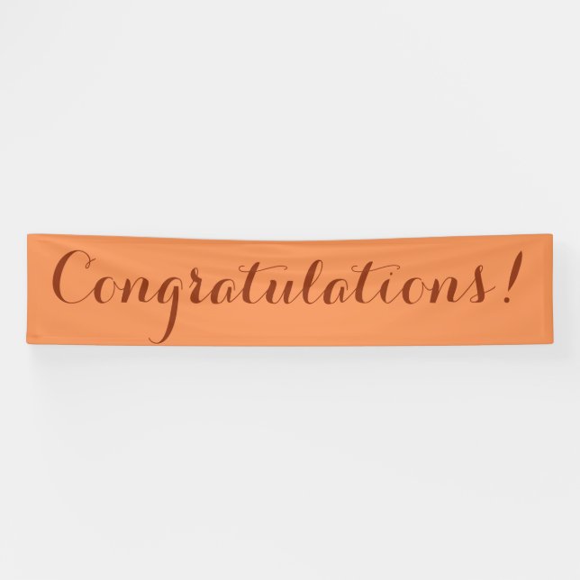 Congratulations simple orange banner sign (Horizontal)