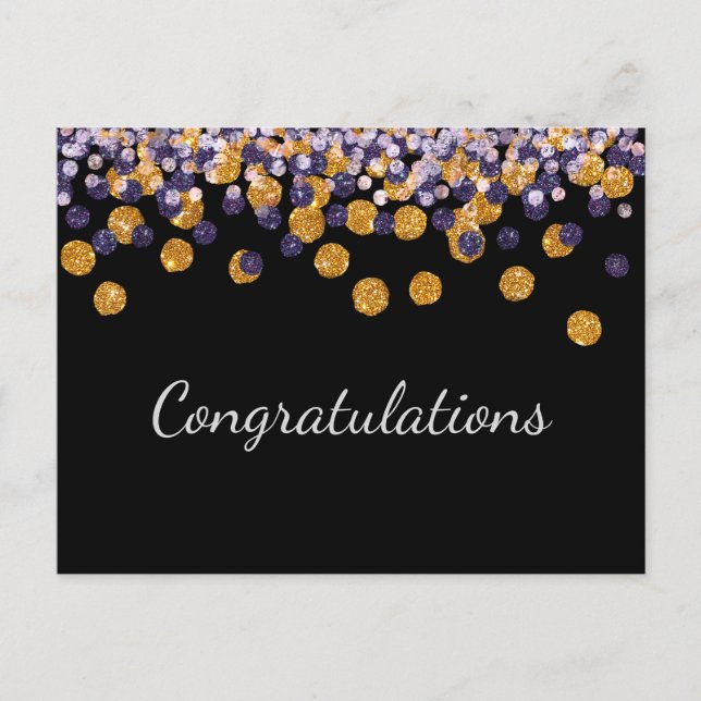 Congratulations Sparkle Postcard (Front)