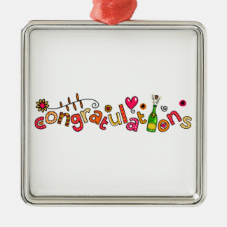 Congratulations Special Occasion Doodle Text Metal Tree Decoration