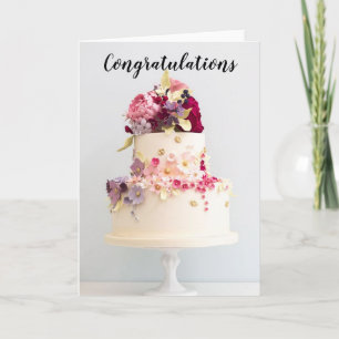 Congratulations - Spring Floral Wedding Cake Card