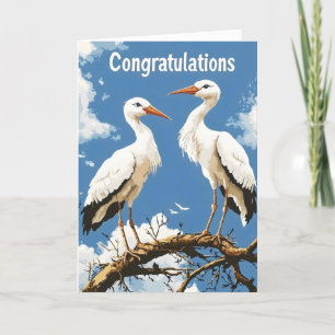 Congratulations Storks Nature Holiday Card
