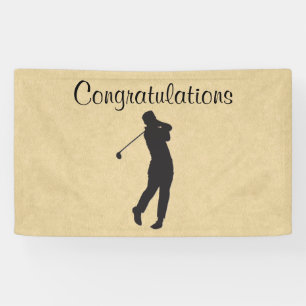 Congratulations Tan Leather Golf Design Banner