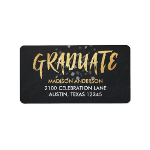 Congratulations text confetti scripted Graduation Label