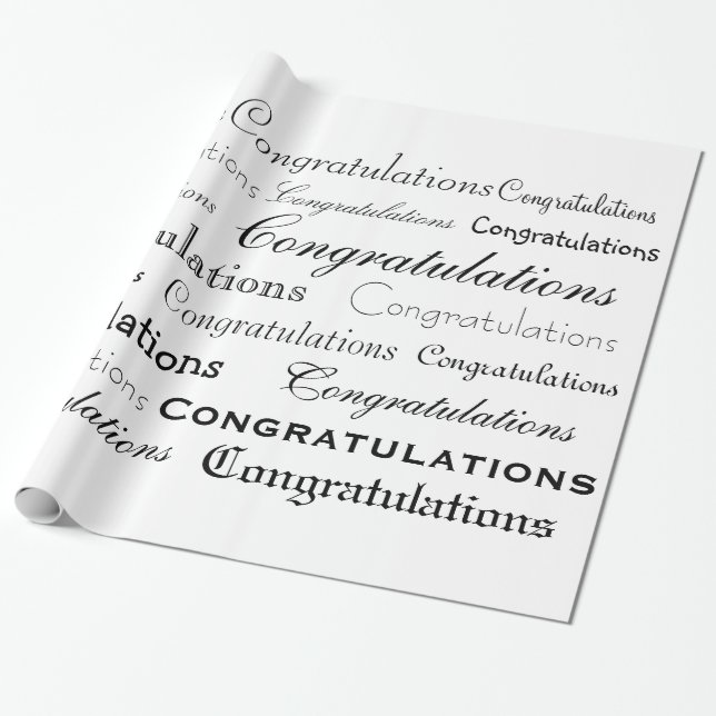 Congratulations Text Wrapping Paper (Unrolled)