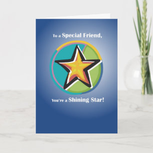 Congratulations to Friend with Shining Star on Blu Card