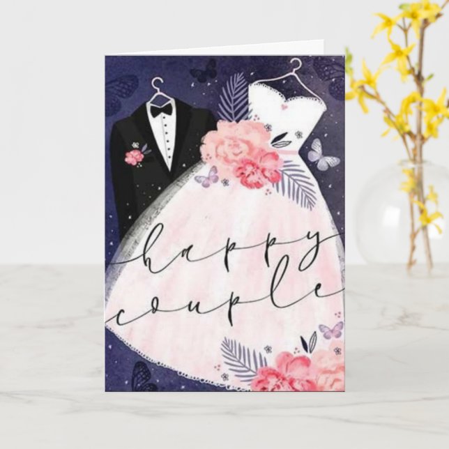 Congratulations to Happy Couple Card (Yellow Flower)