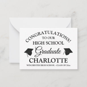 Congratulations to our graduate custom black white card