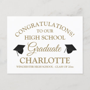 Congratulations to our graduate custom gold white postcard
