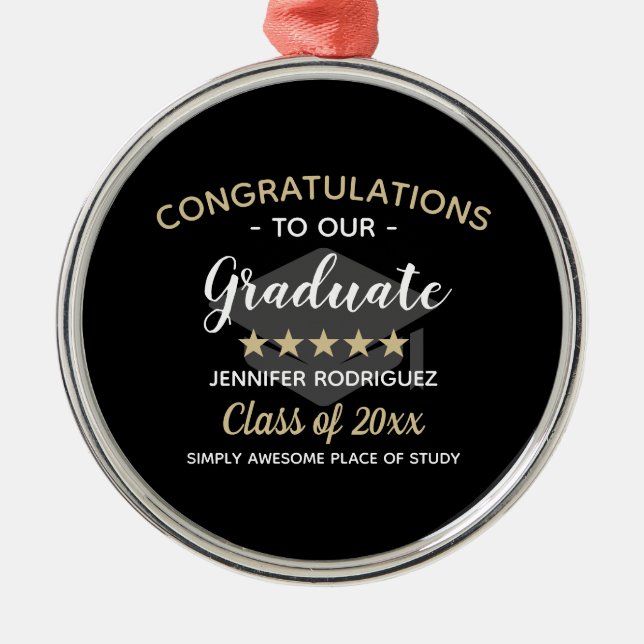 Congratulations To Our Graduate Graduation Party Metal Tree Decoration (Front)