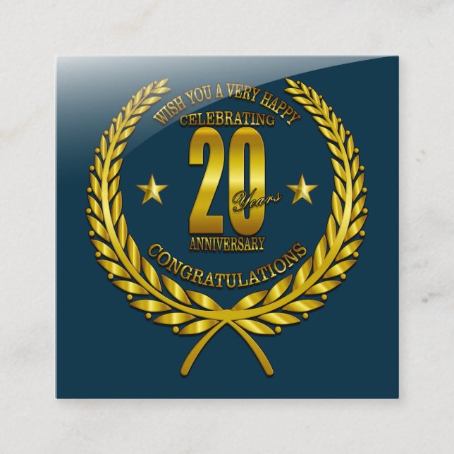 Congratulations to the 20th Anniversary Enclosure Card (Front)