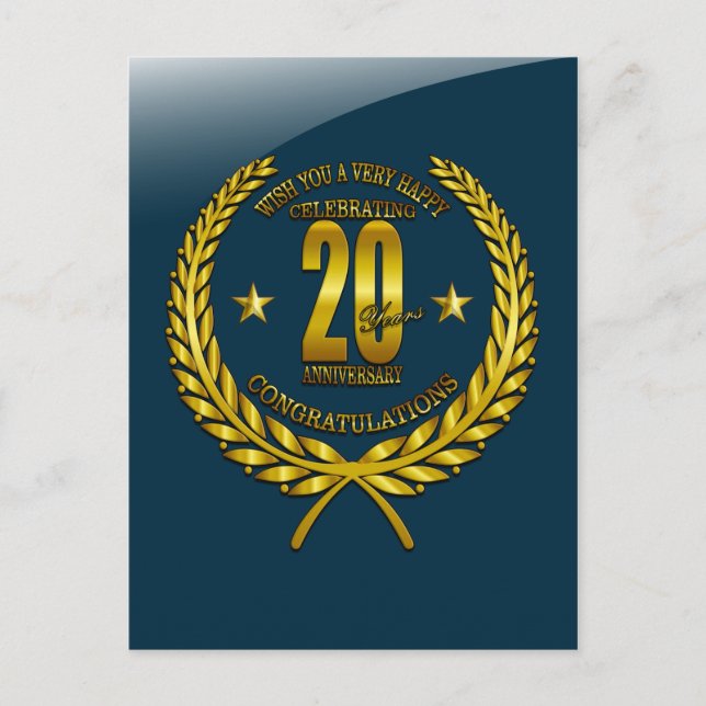 Congratulations to the 20th Anniversary Postcard (Front)