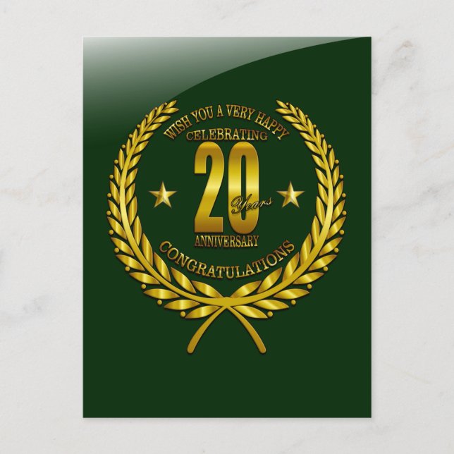 Congratulations to the 20th Anniversary Postcard (Front)