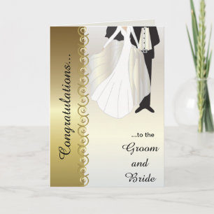 Congratulations to the Groom & Bride Wedding Card