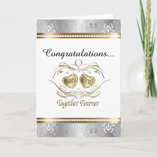 Congratulations to the Mr and Mrs Wedding Card (Front)