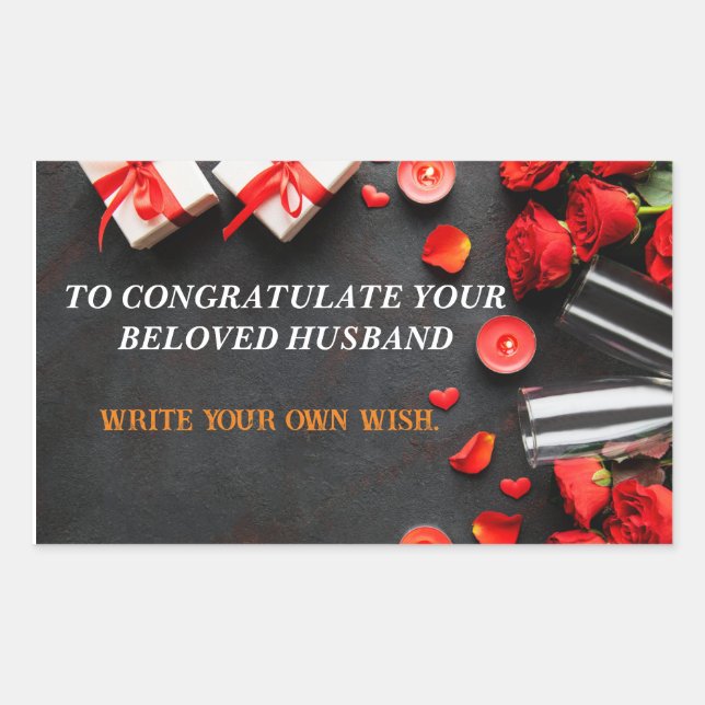 Congratulations to your loved one ! rectangular sticker (Front)