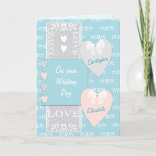 Congratulations turquoise Wedding Day greeting Card