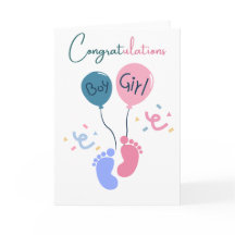 Congratulations Twins Boy and Girl Cute Baby Showe