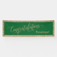Congratulations Typography Gold Glitter and Teal