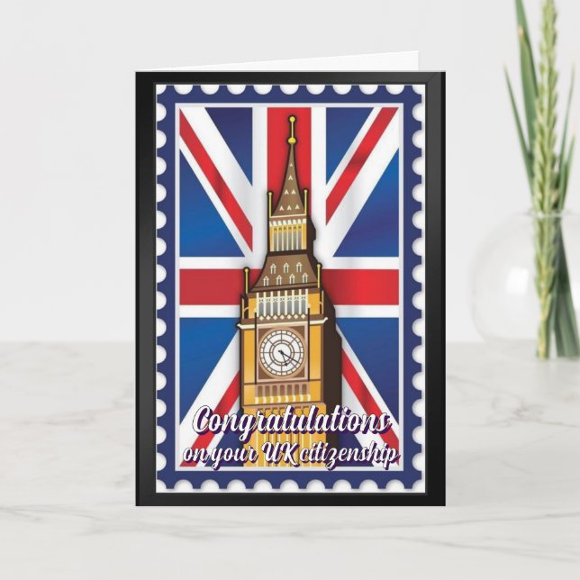 Congratulations UK Citizenship Britain Flag Card (Front)