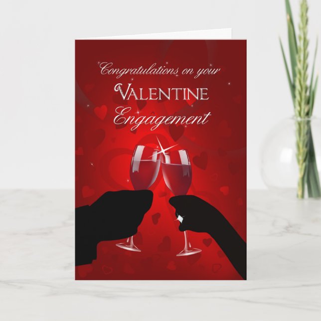 Congratulations Valentine's Day Engagement Holiday Card (Front)