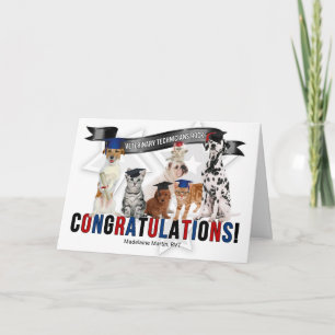 Congratulations Vet Tech Graduate Cats and Dogs Card