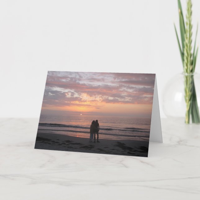 Congratulations Wedding beach couple Card (Front)