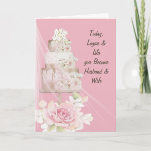 Congratulations Wedding Card Cake & Flowers