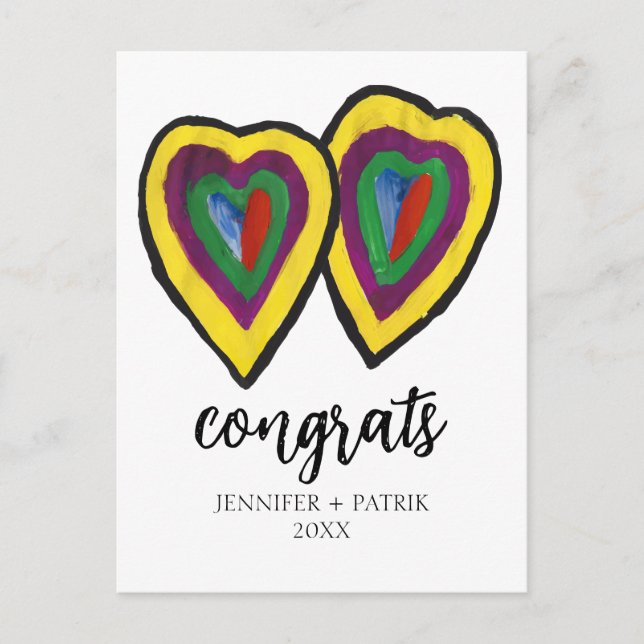 Congratulations Wedding Engagement Gift Heart . Holiday Postcard (Front)