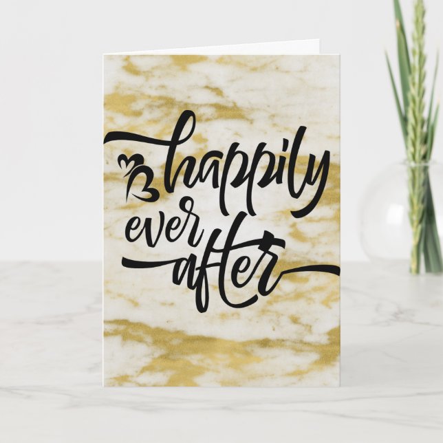 Congratulations Wedding Engagement Marriage Gold Card (Front)