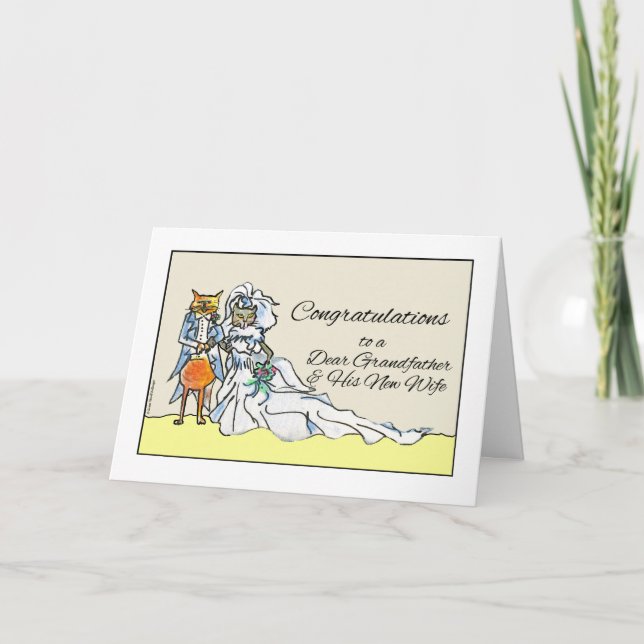 Congratulations Wedding, Grandfather and New Wife Card (Front)