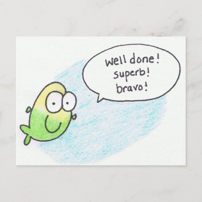 Congratulations,Well Done, Super, Bravo, Post Card (Front)