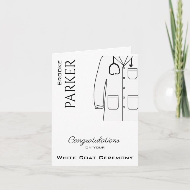 Congratulations  White Coat Ceremony  Doctor Card (Front)