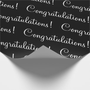 Congratulations White Script Wedding Gradulation Wrapping Paper